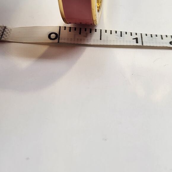 Talbots Coral Pink Enamel Gold Tone Clamper Hinge Bracelet Bangle Layer Casual - Picture 7 of 7